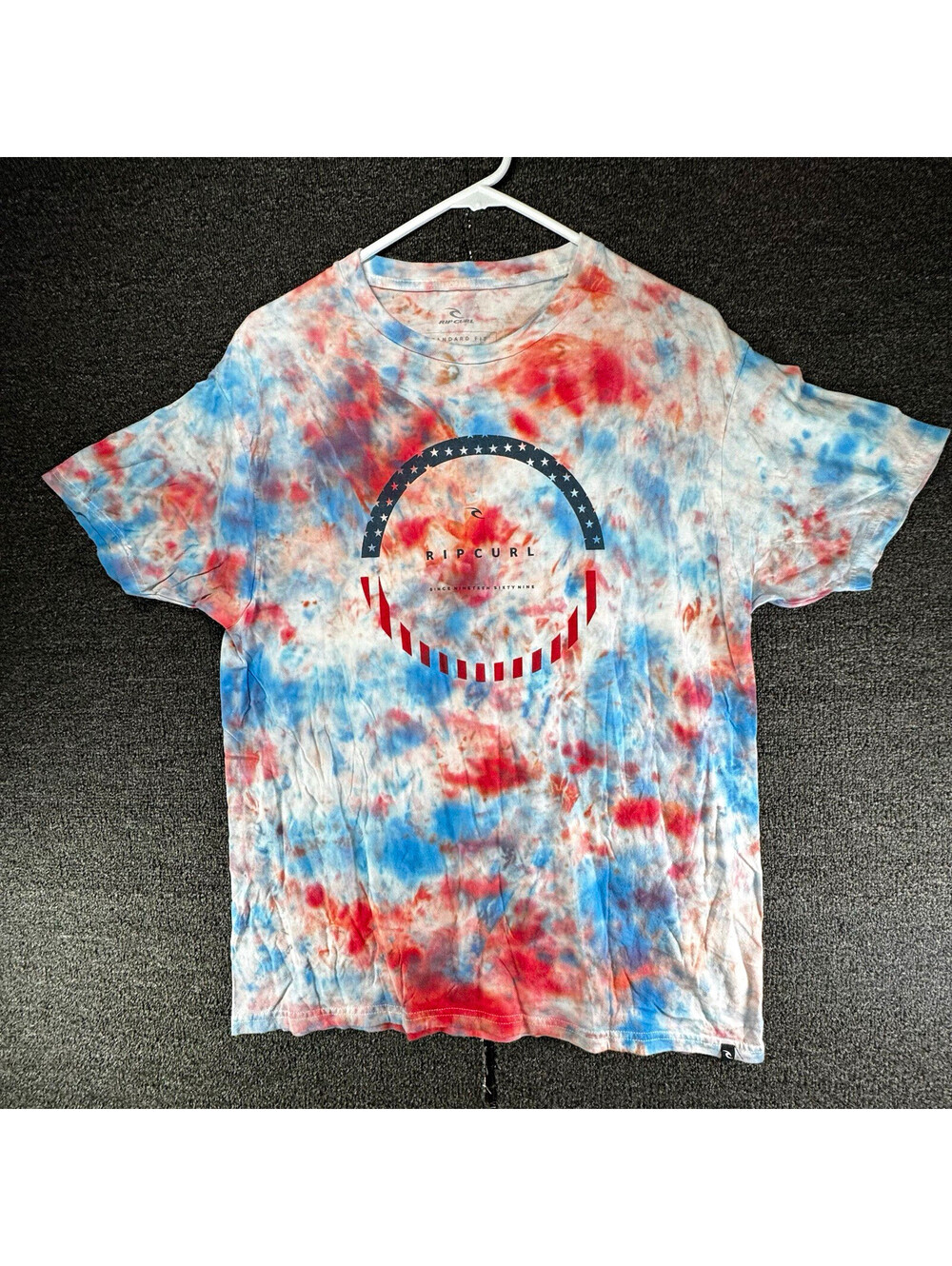 Rip Curl Men’s Standard Fit Tie-Dye USA Graphic Crew Neck T-Shirt, Size L